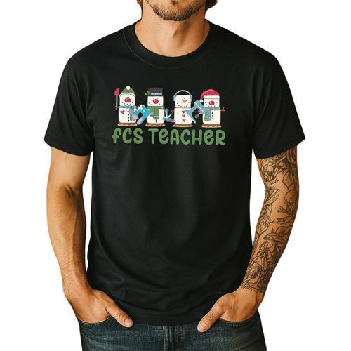 Retro Christmas Snowman FCS Teacher Family Consumer Science Men's Casual T-Shirt - teacherstshirts.com AU