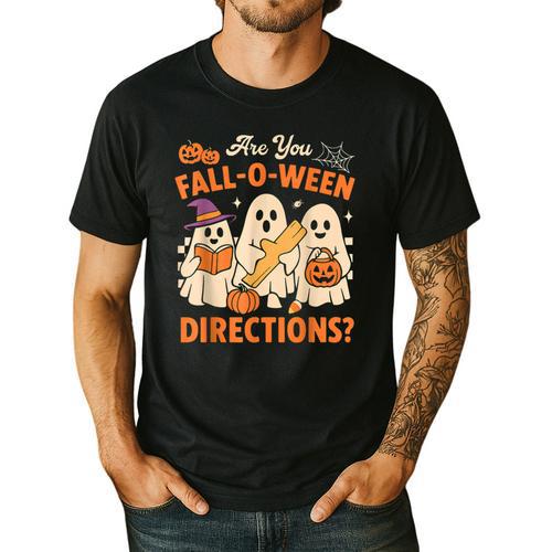 Retro Are You Fall O Ween Directions Ghost Teacher Spooky Men's Casual T-Shirt - teacherstshirts.com UK