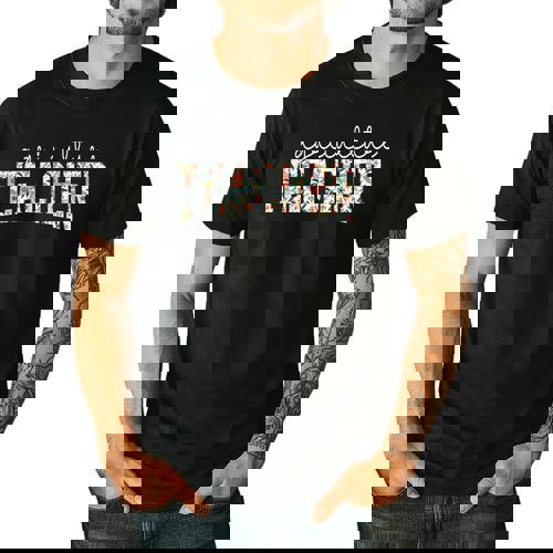 Retro Floral Agriculture Teacher Farmer AG Teacher Team Crew Men&#x27;s Casual T-Shirt - teacherstshirts.com