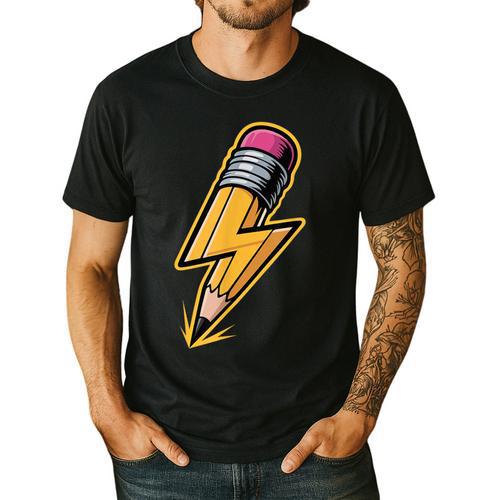 Retro Pencil Pencil Back To School Teacher Student Men's Casual T-Shirt - teacherstshirts.com AU