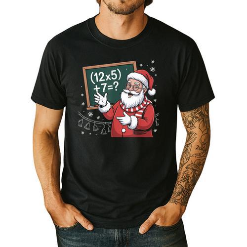 Santa Teacher 67 Math Christmas Xmas Holiday Number 67 Men's Casual T-Shirt - teacherstshirts.com CA
