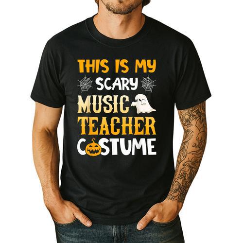 This Is My Scary Music Teacher Halloween Costumes Pajama Men's Casual T-Shirt - teacherstshirts.com
