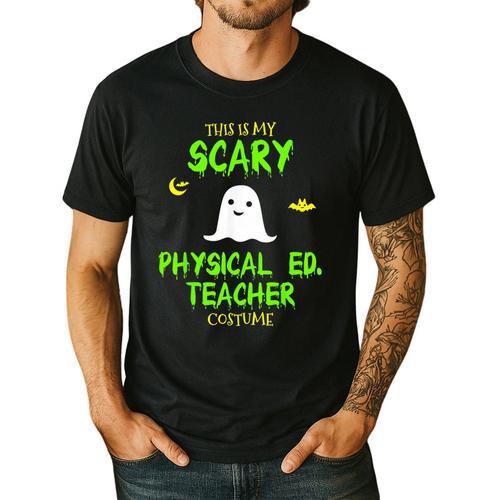 Scary Physical Education Ed Teacher Costume Halloween Easy Men's Casual T-Shirt - teacherstshirts.com DE