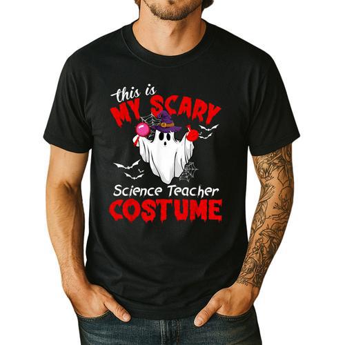This Is My Scary Science Teacher Costume Ghost Halloween Men's Casual T-Shirt - teacherstshirts.com DE