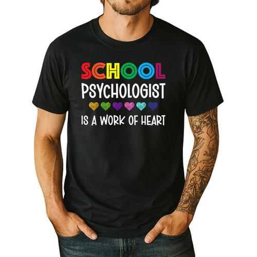 School Psychologist Is a Work Of Heart Teacher LSSP Doctor Men's Casual T-Shirt - teacherstshirts.com AU