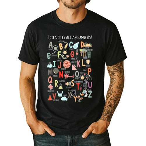 Science Teacher Alphabet Science Is All Around Us Teacher Men's Casual T-Shirt - teacherstshirts.com DE