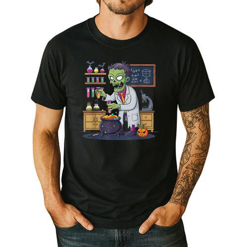 Science Teacher Halloween Shirt Zombie Chemistry Scientist Men's Casual T-Shirt - teacherstshirts.com