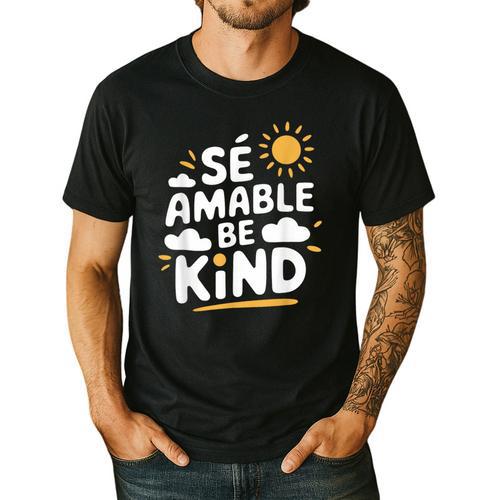 SÉ AMABLE Be Kind Bilingual Teacher Maestra Spanish Teacher Men's Casual T-Shirt - teacherstshirts.com AU