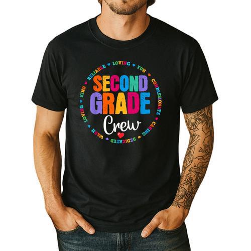 Second Grade Crew 2nd Back To School Teacher Team Squad Men's Casual T-Shirt - teacherstshirts.com AU