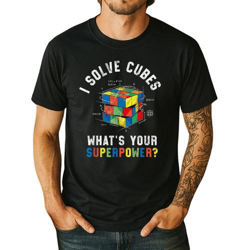 I Solve Cubes Speed Cubing Vintage Youth Math Teacher Men's Casual T-Shirt - teacherstshirts.com DE