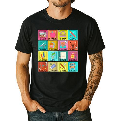 Spanish Teacher Back To School Maestra Dual Language Crew Men's Casual T-Shirt - teacherstshirts.com AU