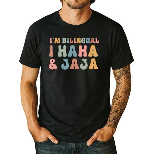 Spanish Teacher Groovy I'm Bilingual I Haha And Jaja Men's Casual T-Shirt - teacherstshirts.com AU