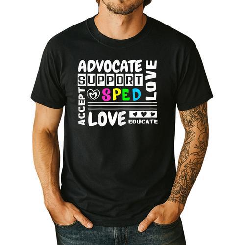 Special Education Advocate Love Support SPED Teacher Men's Casual T-Shirt - teacherstshirts.com DE