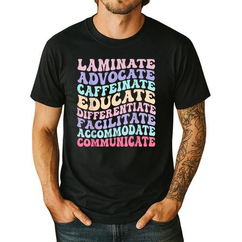 Sped Caffeinate Advocate Laminate Educate Teacher Men's Casual T-Shirt - teacherstshirts.com DE