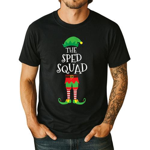 SPED Squad Elf Teacher Matching Christmas Party Pajama Men's Casual T-Shirt - teacherstshirts.com DE