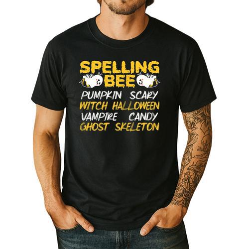Spelling Bee Costume For a Halloween Teacher Pun Women Men's Casual T-Shirt - teacherstshirts.com