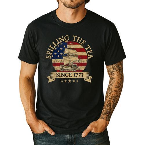 Spilling The Tea Since 1773 Vintage Us History Teacher Men's Casual T-Shirt - teacherstshirts.com AU