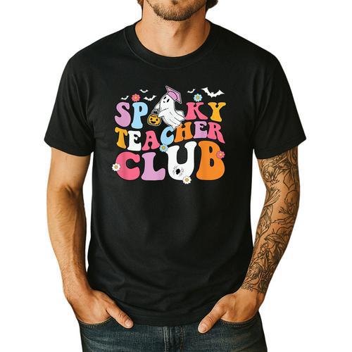 Spooky Teacher Club Halloween Men's Casual T-Shirt - teacherstshirts.com CA
