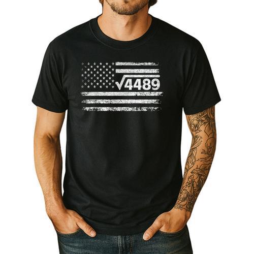 Square Root 4489 Slang Math Teacher Six Seven 6 7 USA Flag Men's Casual T-Shirt - teacherstshirts.com UK