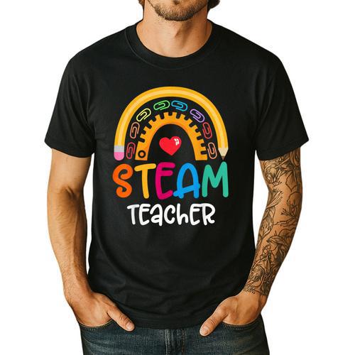 STEAM Teacher Squad Team Crew Back To School STEM Special Men's Casual T-Shirt - teacherstshirts.com AU