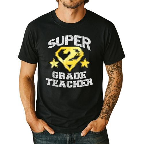 Super 2nd Grade Teacher Hero Men's Casual T-Shirt - teacherstshirts.com DE