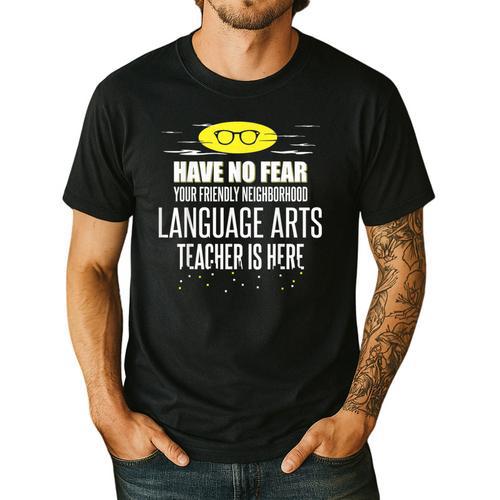 Super Language Arts Teacher Have No Fear T-Shirt Men's Casual T-Shirt - teacherstshirts.com
