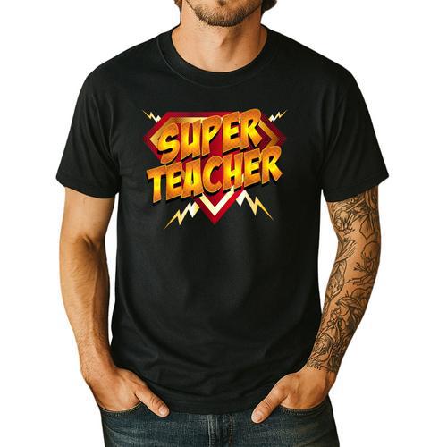 Super Teacher Superhero Back To School Teacher's Men's Casual T-Shirt - teacherstshirts.com