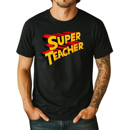 Super Teacher SuperTeacher Men's Casual T-Shirt - teacherstshirts.com