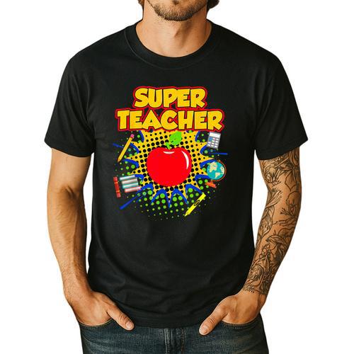 Superhero Teacher Appreciation Teaching Tee Men's Casual T-Shirt - teacherstshirts.com CA