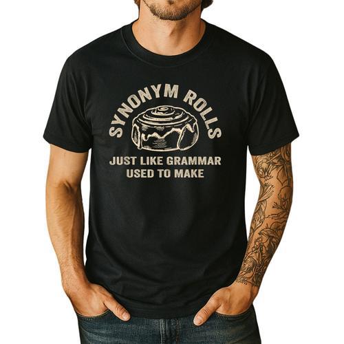 Synonym Rolls Joke Cinnamon Rolls Grammar Pun Teacher Men's Casual T-Shirt - teacherstshirts.com CA