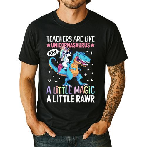 T Rex Dinosaur Unicorn Teachers Are Like Unicornasaurus Rex Men's Casual T-Shirt - teacherstshirts.com UK