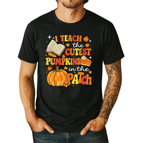I Teach The Coolest Pumpkins In The Patch Teacher Halloween Men's Casual T-Shirt - teacherstshirts.com DE