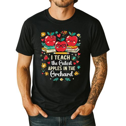 I Teach The Cutest Apples In The Orchard Cute Fall Teacher Men's Casual T-Shirt - teacherstshirts.com CA