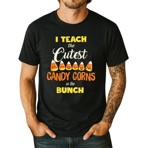 I Teach The Cutest Candy Corn In The Patch Teacher Halloween Men's Casual T-Shirt - teacherstshirts.com