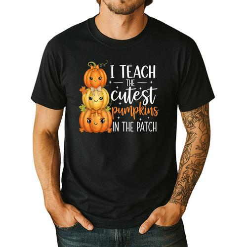 I Teach The Cutest Pumpkins In The Patch Fall Autumn Teacher Men's Casual T-Shirt - teacherstshirts.com UK