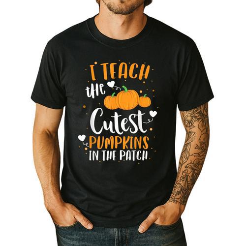 I Teach The Cutest Pumpkins In The Patch Teacher School For Men Women Kids Men's Casual T-Shirt - teacherstshirts.com