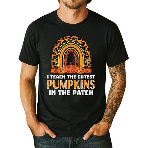 Teach Leopard Rainbow Cute Halloween Costume Teacher Women Men's Casual T-Shirt - teacherstshirts.com UK