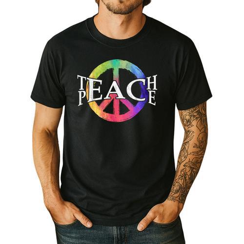Teach Peace For Teachers And Educators Counselor Men's Casual T-Shirt - teacherstshirts.com UK