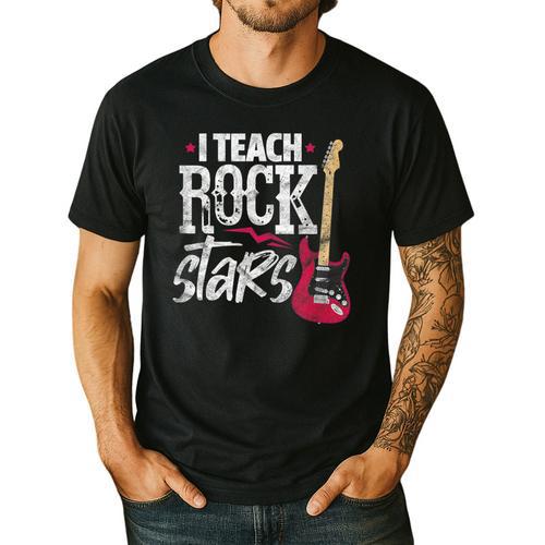 I Teach Rock Stars Music Teacher Guitar Player Men's Casual T-Shirt - teacherstshirts.com UK