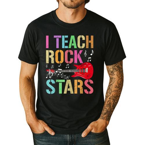 I Teach Rockstars Band Vibes Teacher Rocks My Music Teaching Men's Casual T-Shirt - teacherstshirts.com
