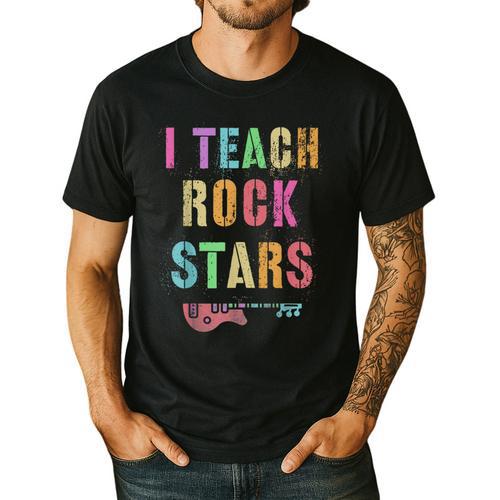 I TEACH ROCKSTARS Band Vibes Teacher Rocks My Music Teaching Men's Casual T-Shirt - teacherstshirts.com