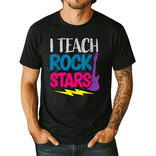 I Teach Rockstars Tee Orchestra Music Teacher Back To School Men's Casual T-Shirt - teacherstshirts.com DE