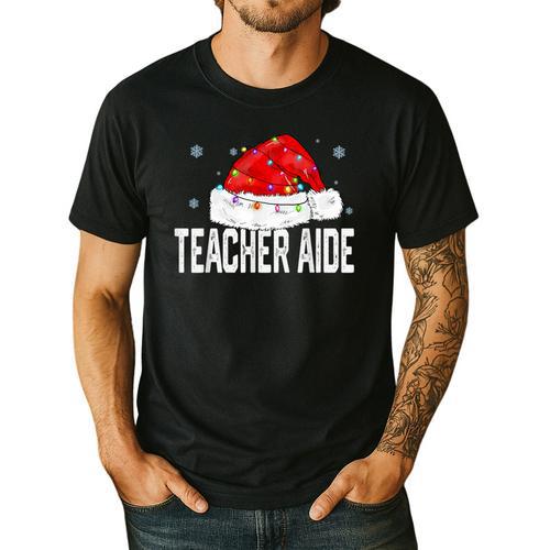 Teacher Aide Christmas Women Family Matching Group Xmas Men's Casual T-Shirt - teacherstshirts.com AU