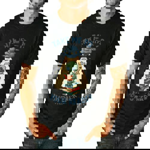 Teacher Alien Books UFO Reading Take Me To Your Reader Men&#x27;s Casual T-Shirt - teacherstshirts.com