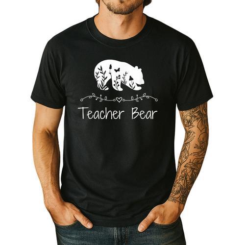 Teacher Bear For Educators Teacher Appreciation Men's Casual T-Shirt - teacherstshirts.com DE