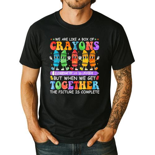 Teacher We Are Like A Box Of Crayons Back To School Men Women Kids Men's Casual T-Shirt - teacherstshirts.com