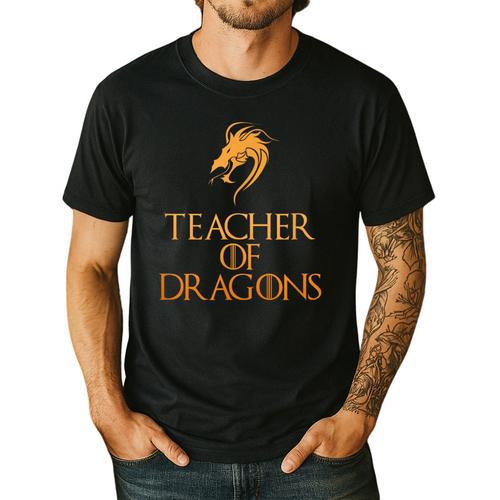 Teacher Of Dragons For Teachers Top Tee T-Shirt Men's Casual T-Shirt - teacherstshirts.com