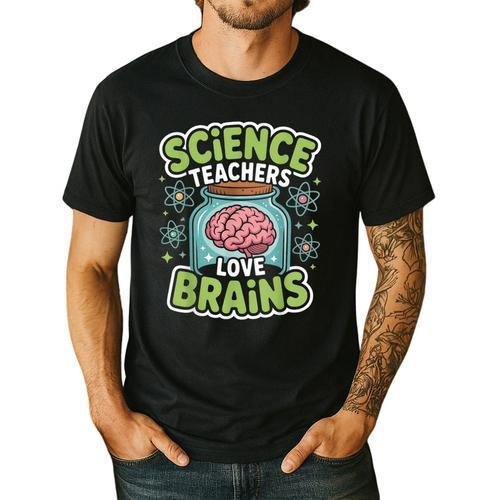 Teacher Halloween Costume Science Teachers Love Brains Men's Casual T-Shirt - teacherstshirts.com DE