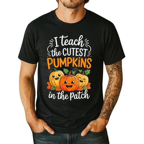 Teacher Halloween Pre-K Teacher Kindergarten Cutest Pumpkins Men's Casual T-Shirt - teacherstshirts.com UK
