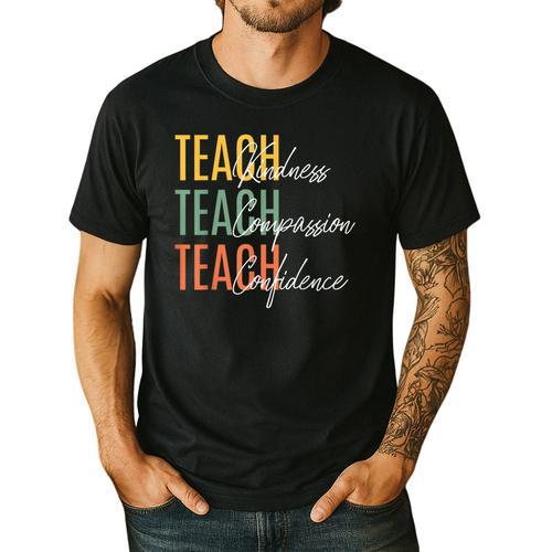 Teacher Kindness Compassion Confidence Teaching Men's Casual T-Shirt - teacherstshirts.com AU